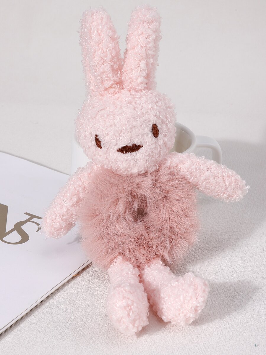 兔子裝飾毛茸茸髮圈 - 彩色 - 查看 1