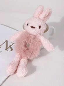 兔子裝飾毛茸茸髮圈 - 彩色 - 查看 2