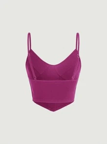 SHEIN MOD Solid Asymmetrical Hem Cami Top - Red Violet - View 2