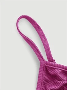 SHEIN MOD Solid Asymmetrical Hem Cami Top - Red Violet - View 3