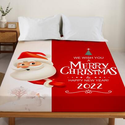 Christmas Santa Claus Pattern Fitted Sheet