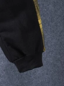 SHEIN Boys 1pc Plaid Print Button Front Hooded Shirt & 1pc Sweatpants - Multicolor - View 5