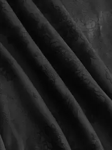 ROMWE PUNK Áo sơ mi nữ Tương phản ren viền lá sen màu trơn Hấp dẫn - màu đen - Xem 3