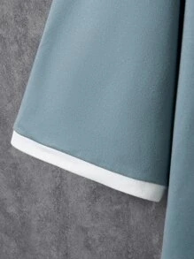 Manfinity Tops Nam Slogan Giải trí - Màu xanh bụi bặm - Xem 3