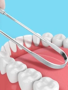 1 pieza Limpiador para lengua - Plateado - Ver 2