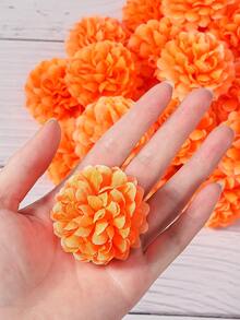 10 件/套人造绣球花球装饰绒球花头适用于 DIY 婚礼礼盒、花环、新娘/伴娘腕花和胸花 - 橘色 - 查看 4