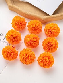 10 件/套人造绣球花球装饰绒球花头适用于 DIY 婚礼礼盒、花环、新娘/伴娘腕花和胸花 - 橘色 - 查看 5