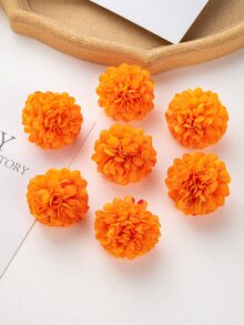 10 件/套人造绣球花球装饰绒球花头适用于 DIY 婚礼礼盒、花环、新娘/伴娘腕花和胸花 - 橘色 - 查看 6