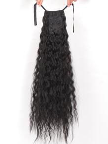 Long Curly Ponytail Hair Extension - Black - View 3