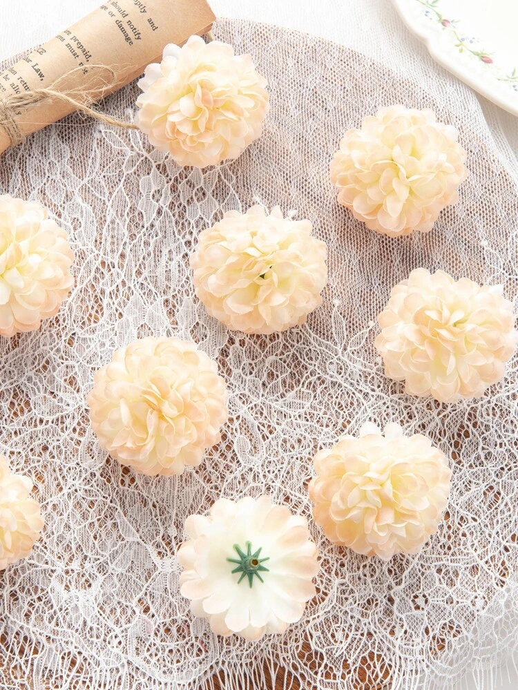 10pcs/Set Artificial Hydrangea Flower Heads, Table Tennis Ball Shaped, DIY Gift Box Decor, Home Decor, Wedding Decor, Bridesmaids Wrist Corsage & Boutonniere Supplies, Valentine Day, Gift