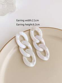 Thiết kế chuỗi hoa tai thả - trắng - Xem 3