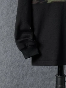 SHEIN Tween Boy Camo & Expression Print Pullover & Sweatpants - Multicolor - View 4