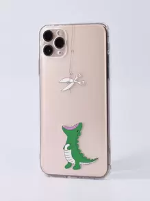 1 pieza Funda compatible con iPhone con estampado de dibujos animados transparente - transparente - Ver 1