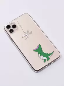 1 pieza Funda compatible con iPhone con estampado de dibujos animados transparente - transparente - Ver 3