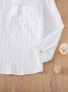 SHEIN 小男童補丁貼口袋襯衫