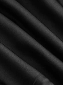 SHEIN MOD Falda de talle alto bajo con fruncido de malla - Negro - Ver 5