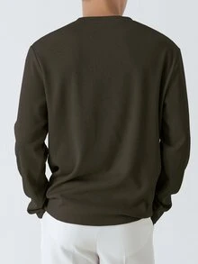 DAZY Men Solid Rib-knit Tee - Army Green - View 2