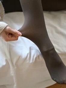 DAZY Medias térmicas con pie y cintura alta - Café integral - Ver 5