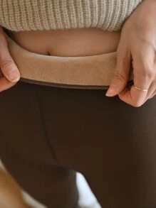 DAZY Medias térmicas con pie y cintura alta - Café integral - Ver 6