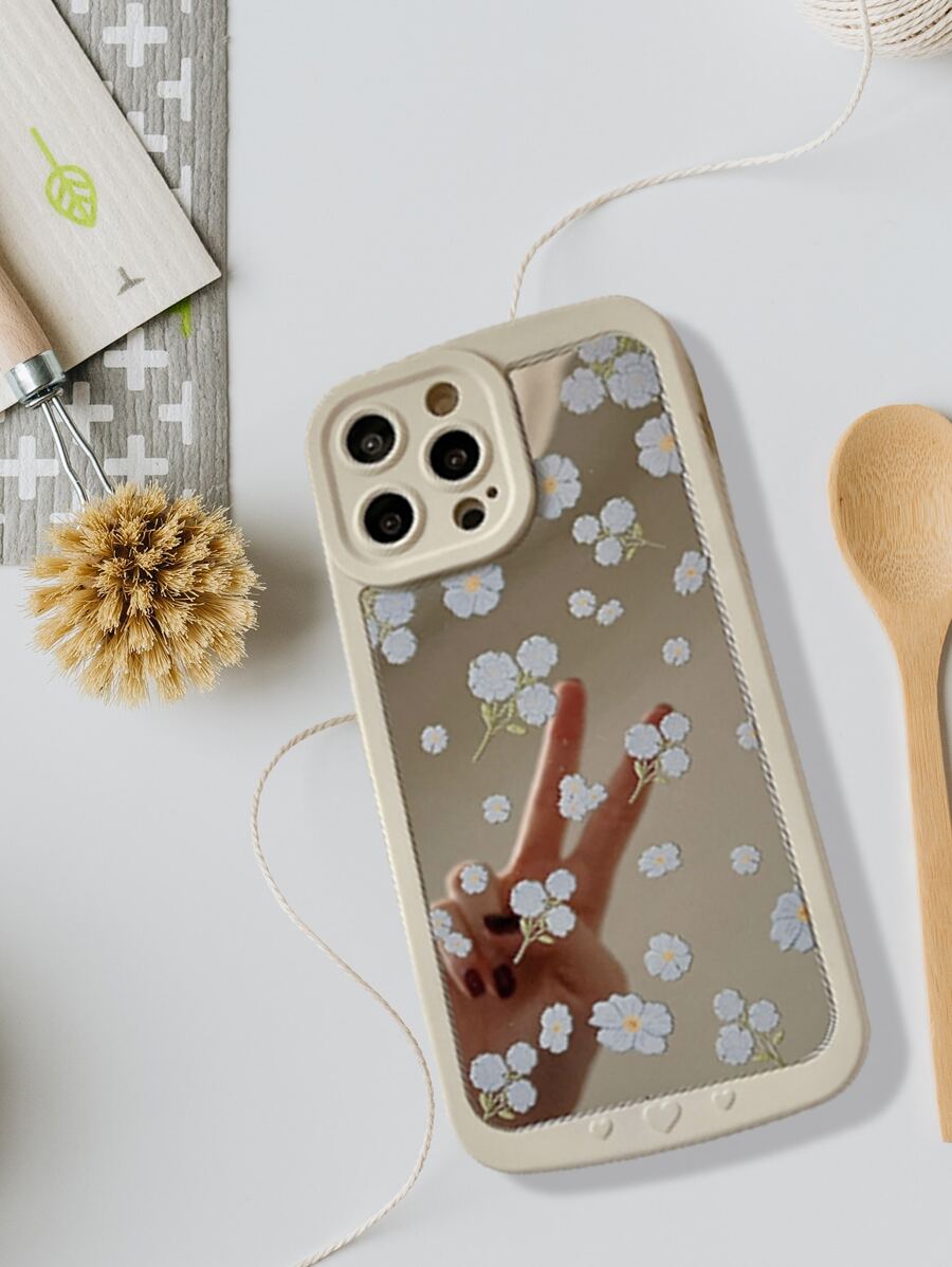 花卉圖案鏡面手機殼 - 彩色 - 查看 1