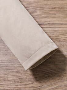 Toddler Girls 1pc Button Front Belted Romper - Khaki - View 4