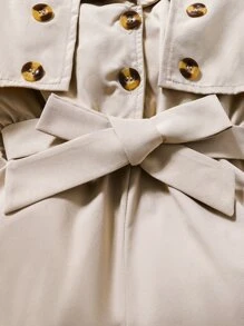 Toddler Girls 1pc Button Front Belted Romper - Khaki - View 5