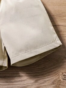 Toddler Girls 1pc Button Front Belted Romper - Khaki - View 6