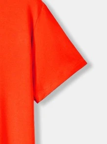 男士雕像和人像圖案T恤 - 橘色 - 查看 3