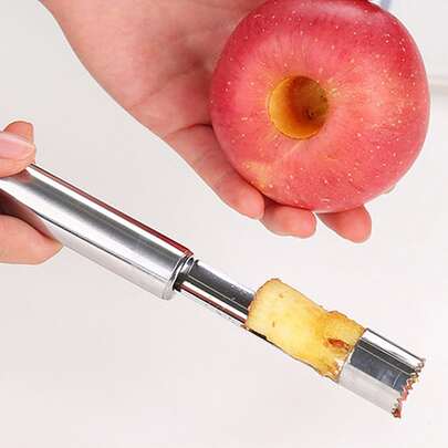 1入組不銹鋼水果去核器銀色蘋果去核工具多功能廚房用具