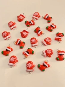 20入組手套和帽子造型diy首飾吊墜,適用於製作耳環,項鍊,鑰匙扣和手鍊