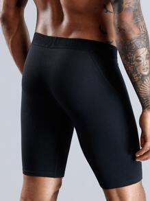 1 quần đùi dài cho nam Quần lót nam gợi cảm Quần lót nam thể thao Quần lót nam Quần short chữ cái Dây thun Quần lót nam - màu đen - Xem 2