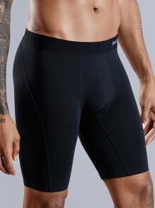 1 quần đùi dài cho nam Quần lót nam gợi cảm Quần lót nam thể thao Quần lót nam Quần short chữ cái Dây thun Quần lót nam - màu đen - Xem 4