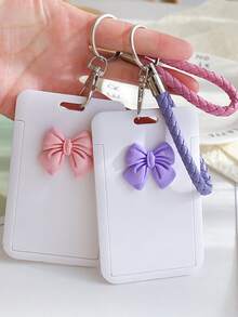 1pc Bow Decor Random Color Card Cover