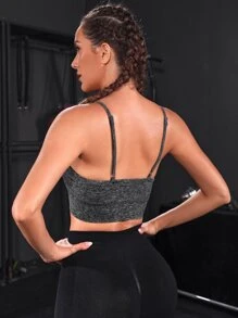 Yoga Basic Sujetador deportivo unicolor tejido de canalé