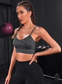 Yoga Basic Sujetador deportivo unicolor tejido de canalé