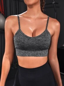 Yoga Basic Sujetador deportivo unicolor tejido de canalé