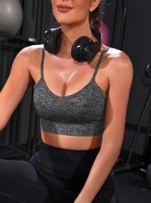 Yoga Basic Sujetador deportivo unicolor tejido de canalé