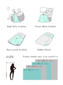 1 cái chăn màu rắn - màu đen - Xem 3