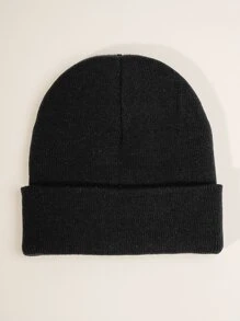 Men Label Decor Beanie - màu đen - Xem 2