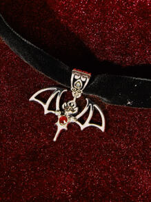 ROMWE Goth Gargantilla murciélago accesorio - Negro - Ver 4