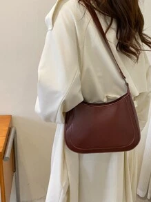 Mini Zipper Hobo Bag - Chocolate Brown - View 2