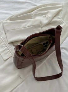 Mini Zipper Hobo Bag - Chocolate Brown - View 5