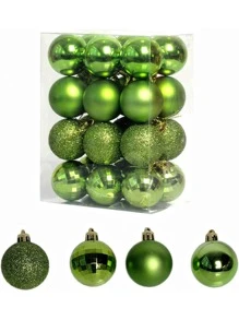 24pcs Christmas Tree Decoration - Green - View 1