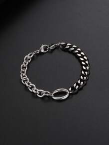 Men Two Tone Bracelet - Multicolor - View 1
