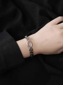 Men Two Tone Bracelet - Multicolor - View 5