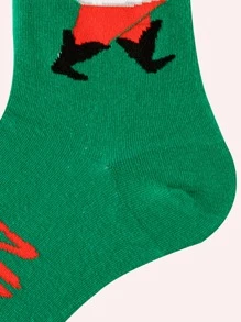 1 Par De Calcetines Hasta La Pantorrilla De Papá Noel Para Hombres - Multicolor - Ver 3