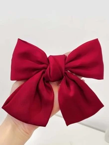 Clip francés con decoración de lazo, clip para el cabello lindo para el Día de San Valentín - Rojo - Ver 3