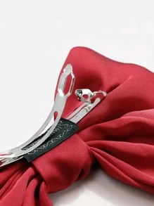 Clip francés con decoración de lazo, clip para el cabello lindo para el Día de San Valentín - Rojo - Ver 4