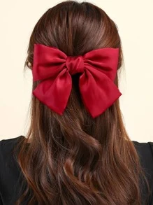 Clip francés con decoración de lazo, clip para el cabello lindo para el Día de San Valentín - Rojo - Ver 5
