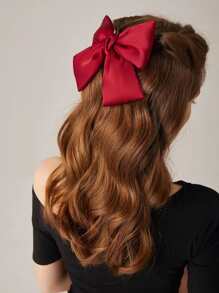 Clip francés con decoración de lazo, clip para el cabello lindo para el Día de San Valentín - Rojo - Ver 6
